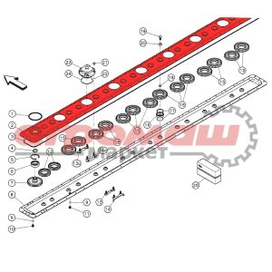 56845500, kuhn, spare, parts, кун, брус, полотно, крышка, верхняя, верхнее, бруса, запчасти, запасные, части, беларусь, рб